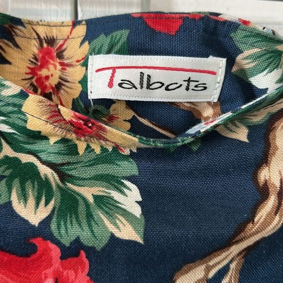 Vintage Talbots floral maxi-pencil 100% cotton skirt - Size 10 - Picture 4 of 10